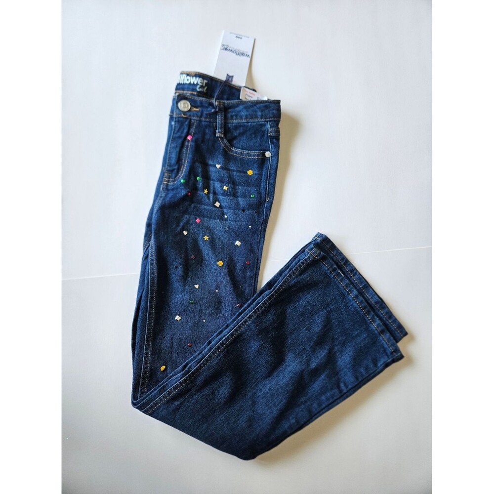 *SALE* Girls Wallflower Dark Blue Flare Jeans with Multicolor Studs NWT